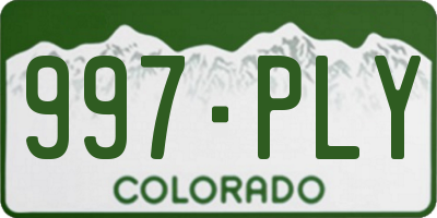 CO license plate 997PLY