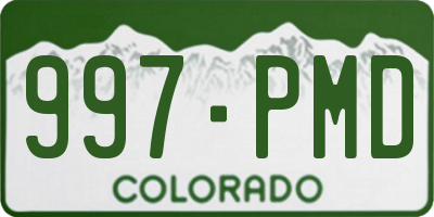CO license plate 997PMD