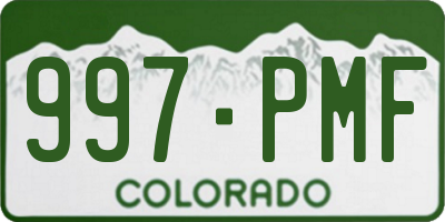 CO license plate 997PMF