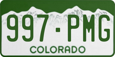 CO license plate 997PMG