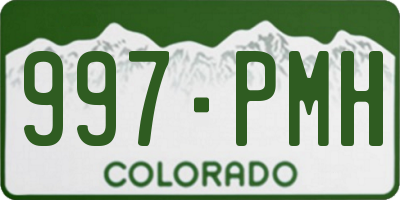 CO license plate 997PMH