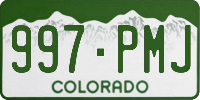 CO license plate 997PMJ