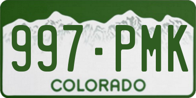 CO license plate 997PMK