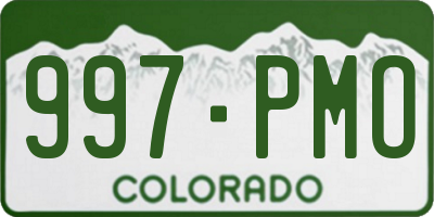 CO license plate 997PMO