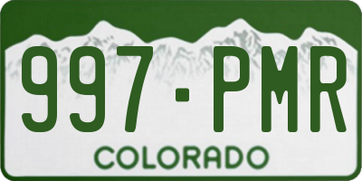 CO license plate 997PMR