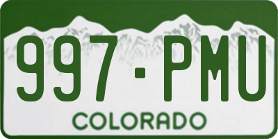 CO license plate 997PMU