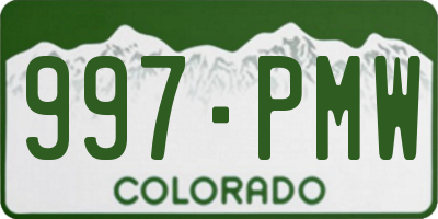 CO license plate 997PMW