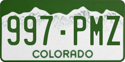 CO license plate 997PMZ