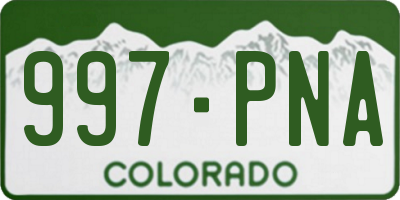 CO license plate 997PNA