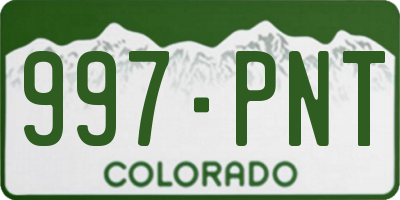 CO license plate 997PNT
