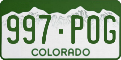 CO license plate 997POG