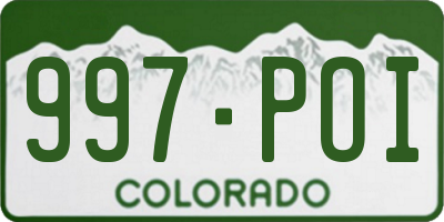 CO license plate 997POI