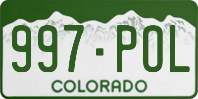 CO license plate 997POL