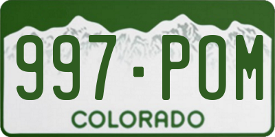 CO license plate 997POM