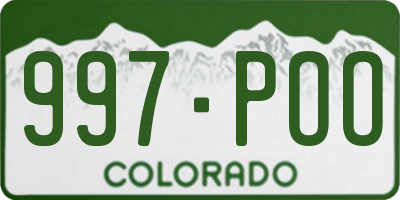 CO license plate 997POO