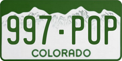CO license plate 997POP