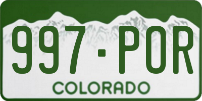 CO license plate 997POR