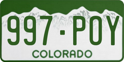 CO license plate 997POY