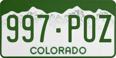 CO license plate 997POZ