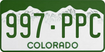 CO license plate 997PPC