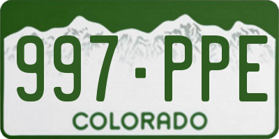 CO license plate 997PPE