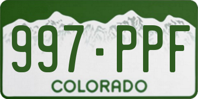 CO license plate 997PPF