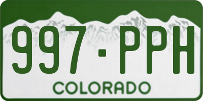 CO license plate 997PPH