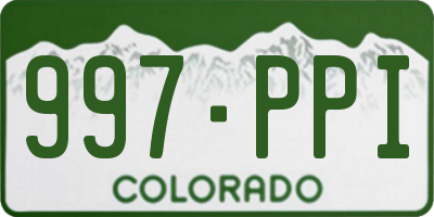 CO license plate 997PPI