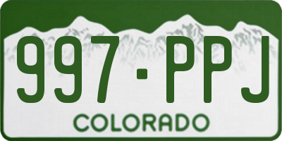 CO license plate 997PPJ