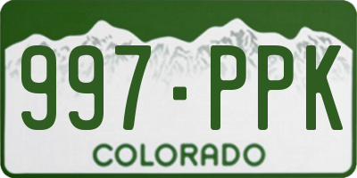 CO license plate 997PPK