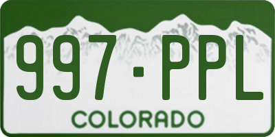 CO license plate 997PPL