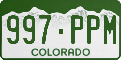 CO license plate 997PPM