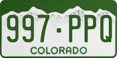 CO license plate 997PPQ