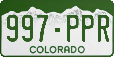 CO license plate 997PPR