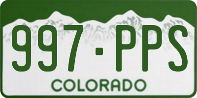 CO license plate 997PPS