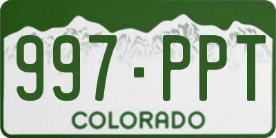 CO license plate 997PPT