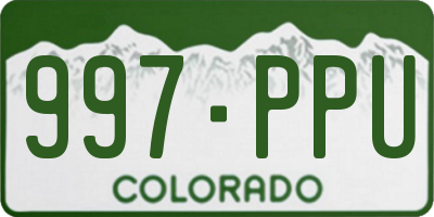 CO license plate 997PPU