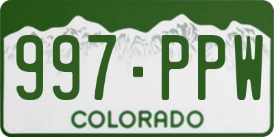 CO license plate 997PPW