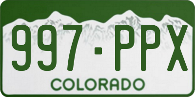 CO license plate 997PPX