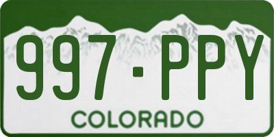 CO license plate 997PPY