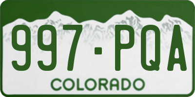 CO license plate 997PQA