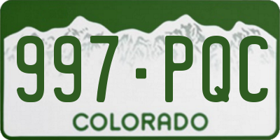 CO license plate 997PQC
