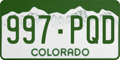 CO license plate 997PQD