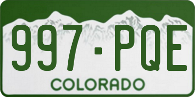 CO license plate 997PQE