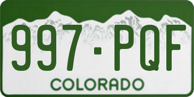 CO license plate 997PQF