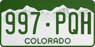 CO license plate 997PQH