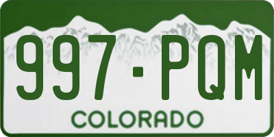 CO license plate 997PQM