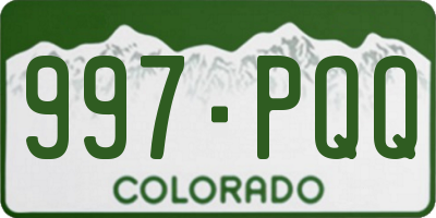 CO license plate 997PQQ