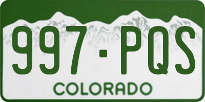 CO license plate 997PQS