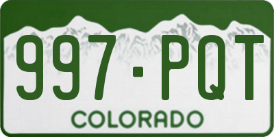 CO license plate 997PQT